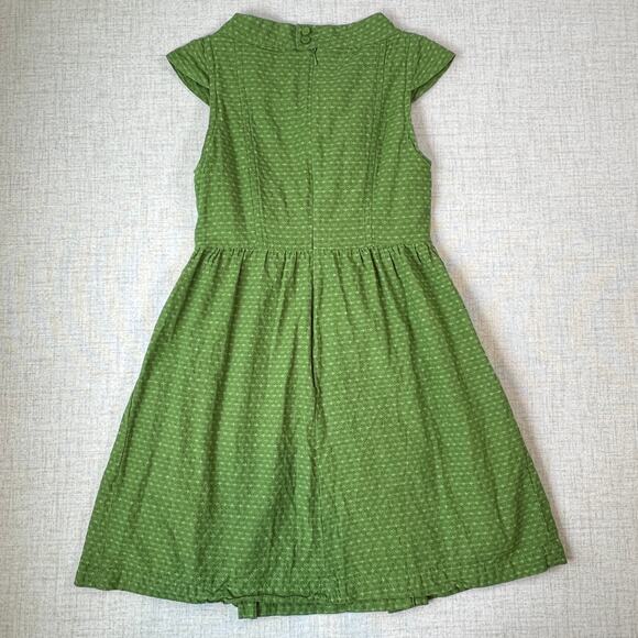 Tulle by Anthropologie Pleated Cap Sleeve Mod Midi Dress Womens M Cottage - Picture 2 of 9